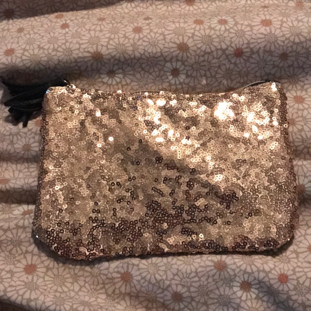 Ipsy gold sequin makeup bag